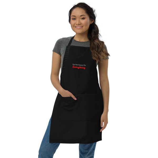 Put Hot Sauce On Everything Nixe Sauce Embroidered Apron - Image 4