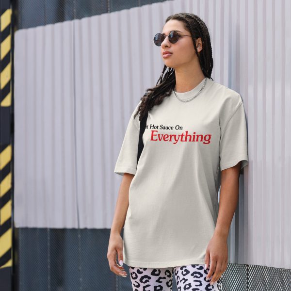 Put Hot Sauce On Everything Oversized faded t-shirt - Image 10