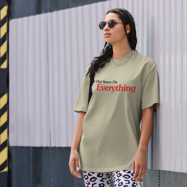 Put Hot Sauce On Everything Oversized faded t-shirt - Image 8
