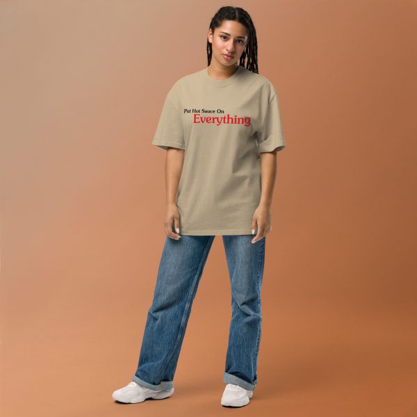 Put Hot Sauce On Everything Oversized faded t-shirt - Image 2