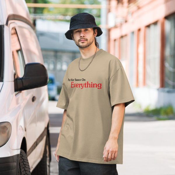 Put Hot Sauce On Everything Oversized faded t-shirt - Image 3